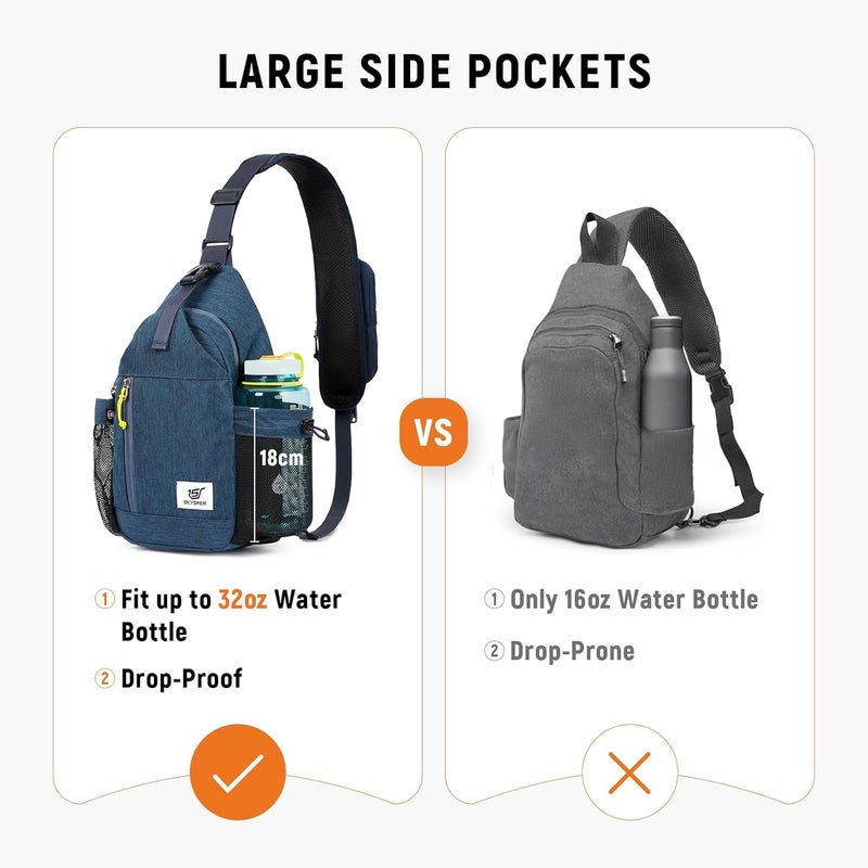 SKYSPER Sling Bag Anti-Theft Crossbody Bag RFID Travel Cross Body Shoulder Sling Backpack - Image 4